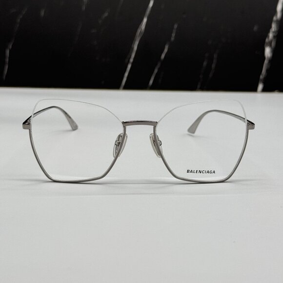 NEW BALENCIAGA BB0142O 001 BUTTERFLY SILVER WOMEN EYEGLASSES BALENCIAGA - Picture 3 of 11